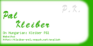 pal kleiber business card